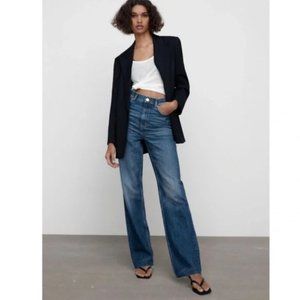 ZARA The 90’s Full Length Slim Fit High Rise Wide Leg Jeans Size 2